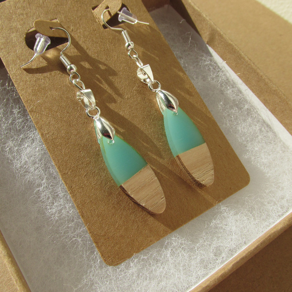 18K WG Plated Multi Media Naturals Earrings - Picture 2 of 3